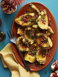 Roasted Acorn Squash With Pomegranate Gremolata Design Sponge Acorn Squash Pomegranate Recipes Veggie Dishes