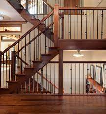 Custom Staircase Photos Specialized Stair Rail Edmonton Kelowna Craftsman Staircase Wrought Iron Stairs Stairs