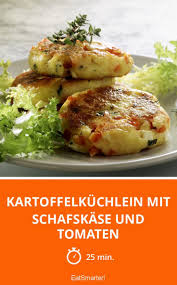 Kartoffelkuchlein Mit Schafskase Und Tomaten Rezept Kartoffelkuchen Magenschonende Kost Leckere Gesunde Rezepte