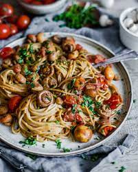 Baby Tomato Mushroom Pasta Simple Recipe For One Delicious And Healthy By Maya Recipe Health Dinner Recipes Recipes Healthy Recipes