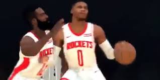 Nba 2k Has Russell Westbrook James Harden Fighting Each Other For Final Shot Video Total Pro Sports