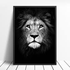 Wild Animal Canvas Painting Black And White Wall Art Picture Artwork Poster Home Decor Wish Animal Wall Art Animal Canvas Wall Art Canvas Painting