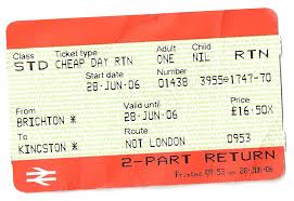 Train Ticket Return Rtn Portion From Brighton To Norbiton London England Route Not London 1 Jr Jpg 1082 742 Train Tickets London England Route
