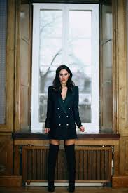 Justthedesign Thigh High Boots Outfit Blazer Dress Outfits High Knee Boots Outfit