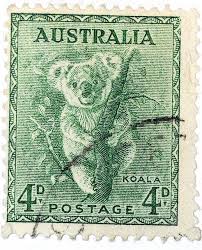 Check out values for some of the rarest pennies here. Australian Stamps Koala Approx 1942 Postage Stamp Art Vintage Postage Stamps Postage Stamps