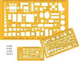 Multiple sized for typical furniture items. Isomars 1 50 Architect Drawing Template Furniture Symbols For House I