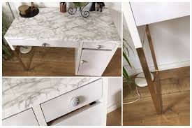 Schreibtisch Desk Micke Ikea Hack Marble Marmor Mit Gold Micke Desk Ikea Ikea Desk Hack