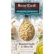 The couscous on the near east menu with the highest amount of saturated fat are whole grain roasted garlic & olive oil wheat couscous ( g), basil & herb pearled couscous mix ( g) and original plain couscous mix ( g). Hurry 12 Boxes Of Near East Oil Pearled Couscous Roasted Garlic Olive For 2 71 3 03 From Amazon Dansdeals Com