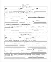 Generic auto bill of sale form. Free 24 Sample Bill Of Sale Forms In Pdf Ms Word Excel