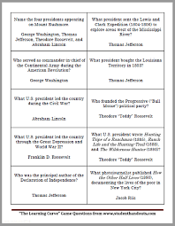 Black And White Test Print Pdf Usa Facts Printable Game Cards Free To Print Pdf Files With 100 Questions On The United States For Family Game Night Usa Facts Card Games Printable Games