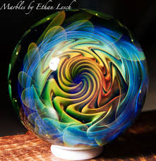 Silver Gold Fumed Marble Signed By Ethan Lesch Borosilicate Boro Art Mib Glass Marble Art Art Glass Paperweight Glass Paperweights