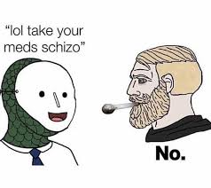 Lizard Man Take Your Meds Schizo No Yes Chad Chad Anime Boyfriend Schizo