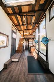 The Silhouette By Wind River Tiny Homes Integrated Exercise Floor Custom Olympic Squat Bench Rack Tiny House Interior Design Tiny House Tiny House On Wheels