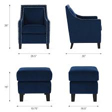 See more ideas about navy blue chair, furniture, chair. Dorel Living Marco Accent Chair And Ottoman In Navy Blue And Black Da7944