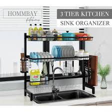 Get free shipping on qualified stainless steel kitchen sink organizers or buy online pick up in store today in the kitchen department. Hommbay Kitchen Rack 3 Tier Stainless Steel Over The Sink Kitchen Dish Rack Kitchen Organiser Shopee Singapore