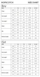 Size Chart Hopscotch Studio By Tcs