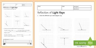 Ks3 Reflection Homework Activity Sheet Homework Light Reflection Reflect Angle Incide Science Teaching Resources Homework Worksheets Chemistry Classroom