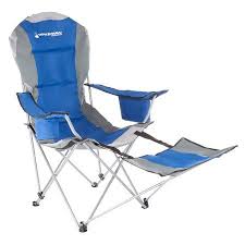 Camp Chair With Footrest 300lb Capacity Recliner Quad Seat With Cup Holder Cooler Carry Bag Tailgating Camping Fishing By Wakeman Outdoors Blue Walmart Camping Chairs Heavy Duty Beach Chairs Camping Chair