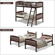 With the single bed tucked away up top, there's loads of space underneath for multiple monitors, keyboards and a. Costway Wood Solid Hardwood Twin Bunk Beds Detachable Safety Rail Target