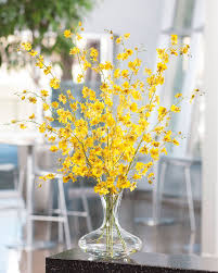 Dancing Oncidium Silk Orchids In Yellow Artificial Orchids Adds Beauty To Yellow Flower Arrangements Fake Flower Arrangements Artificial Flower Arrangements