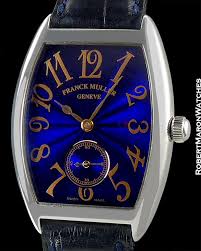 Franck muller watches have been a hot commodity for the past 4 years. Franck Muller Ref 7500 S6 Casablanca Blue Dial 18k White Gold