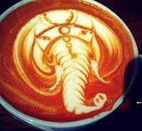 kahve falinda fil latte sanati latte yemek sanati