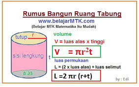 Sifat Sifat Bangun Ruang Tabung Dan Rumusnya Serta Contoh Soalnya