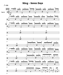 Sting Seven Days Drum Sheet Music Drum Sheet Music Drums Sheet Sheet Music