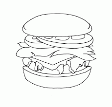 Hamburger coloring page from snacks category. Junk Food Coloring Pages Coloring Home