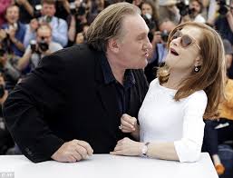 Serge gainsbourg et jane birkin. Gerard Depardieu Kisses Isabelle Huppert At Cannes Valley Of Love Premiere Daily Mail Online