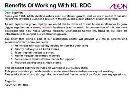 6599 | complete aeon co. Kuala Lumpur Regional Distribution Centre Kl Rdc Supplier Manual Aeon Co M Bhd Supply Chain Management Operation Ver 1 1 Effective Date Ppt Download