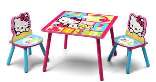 Delta Children Hello Kitty Kids 3 Piece Table Chair Set Hello Kitty Furniture Kids Table Chair Set Kids Table And Chairs