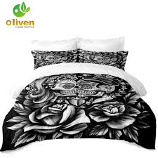 A valentine inspire sugar skull! 3d Skull Bedding Set Rose Sugar Skull Duvet Cover Set Valentine S Day Quilt Cover Tribal Couples Bedding Home Decor 3pcs D30 Bedding Sets Aliexpress