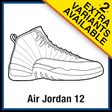 Похожие запросы для jordan 12 coloring pages. Air Jordan 12 Sneaker Coloring Pages Created By Kicksart