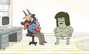 So muscle man got completely naked in the hallway? 🫣 : rregularshow