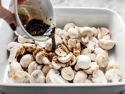 Balsamic Roasted Mushrooms With Kale Mashed Potatoes Budget Bytes Recipe Stuffed Mushrooms Roasted Mushrooms Tasty Vegetarian Recipes