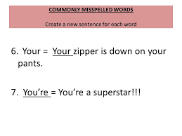 Is that your shoe in the ditch? Commonly Misspelled Words Create A New Sentence For Each Word 1 Their It Is Their Right To Know The Crime They Are Being Charged With 2 There You Ppt Download