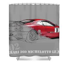 Sold & shipped by mbjv estore llc. Ferrari Michelotto Race Car Handmade Drawing Number 9 Le Mans Shower Curtain For Sale By Drawspots Illustrations