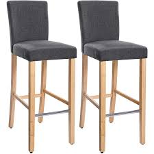 2x barhocker barsessel barstuhl mit fußablage, ohne lehne 360° drehbar und höhenverstellbar in rot. Barhocker 2er Set Gepolsterter Barstuhl Mit Ruckenlehne Leinenimitat Sitzhohe 76 Cm Stuhlbeine Aus Massivholz Mit Fussstutze Dunkelgrau Und Naturfarben Ldc31gy Gris Oscuro Y Natural