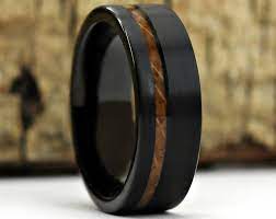 Jack Daniels Whiskey Barrel Ring Rose Gold Ebony Custom Etsy Stainless Steel Wedding Ring Steel Wedding Ring Barrel Rings