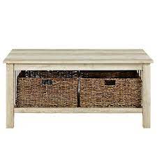 Inspired by the tropical shores of the caribbean, its bright white lacquered bamboo makes it a stunning spot to display prized books, treasures or afternoon tea. White Oak Traditional Wooden Basket Coffee Table Kirklands
