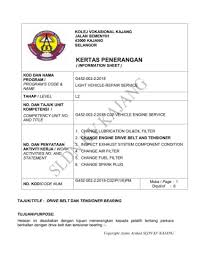 Jom daftar sekarang di spskt4.moe.gov.my/spat4_mohon/index.cfm. G452 002 2 2018 Light Vehicle Repair Service Tahap 2 Sldn Kv Kajang