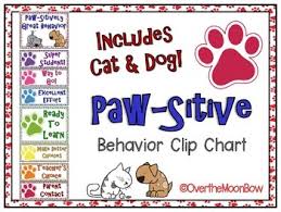 paw sitive cat or dog themed behavior clip chart