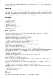 1 operations associate resume templates