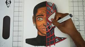 Spiderman is one of my all time favorites and miles morales is an awesome character. Drawing Spider Man Ultimate Comics Miles Morales Youtube