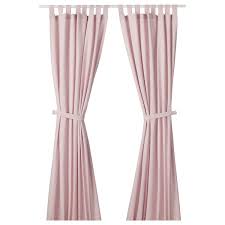 Lenda ستائر مع رباط 1 زوج زهري فاتح 140x300 سم Ikea