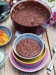 Chocolate Porridge Greek Yoghurt Fresh Seasonal Fruit The Happy Foodie Chocolate Porridge Food Porridge Recipes