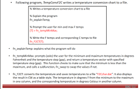 Solved Following Program Tempconvf2c Writes A Temperatur