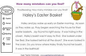 Editing Easter Basket Paragraph Super Teacher Worksheets Reading Comprehension Worksheets Paragraph Worksheets