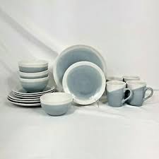 Get it now on amazon.com. 16 Piece Set American Atelier Oasis Blue Grey Dinnerware 4 Four Pc Settings Ebay